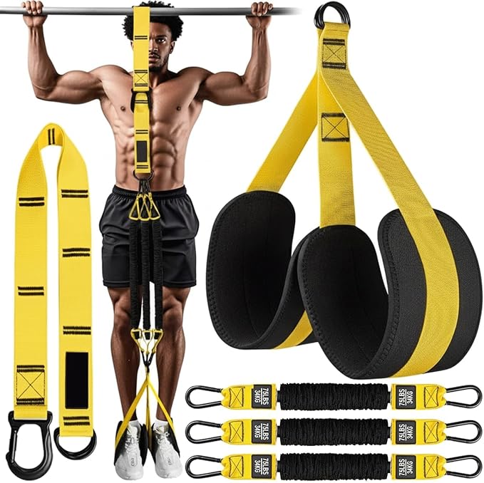 Pull Up Assistance Bands – Heavy Duty Adjustable Pull Up Assist Bands with Foot & Knee Support for Pull Up Bar, Pull Up Re...