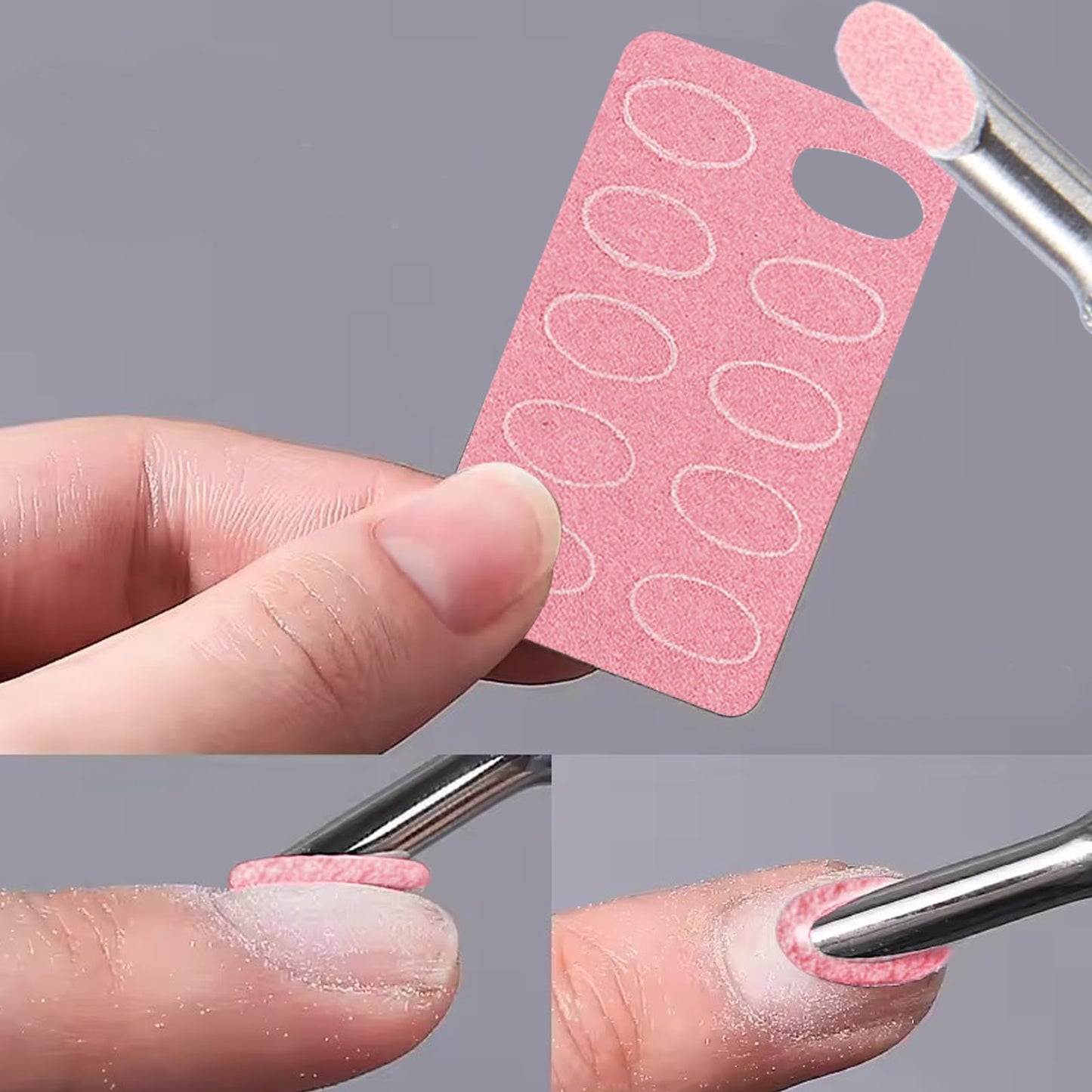 SILPECWEE Pre-treatment Nail Cuticle Pusher, Dual Ended Nail Pusher with Storage Bags, 100pcs Self Adhesive Sandpaper - 100/180