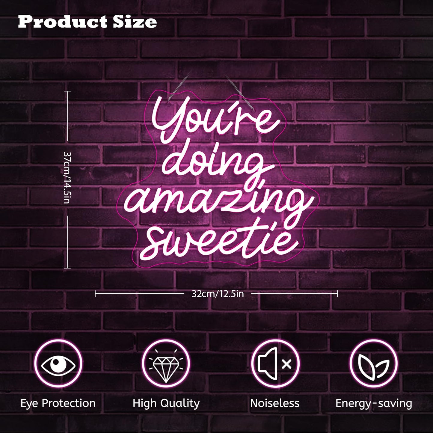 YouRe Doing Amazing Sweetie Neon Sign Pink Dimmable Led Neon Lights For Wall Decor Usb Powered Light Up Signs For Girls Bedroom Party Salon Best Gifts For Birthday Christmas