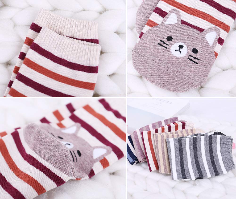Womens Funny Socks Cozy Cute Printed Patterned Fun Sock Novelty Cat Dog Socks for Women, Cute