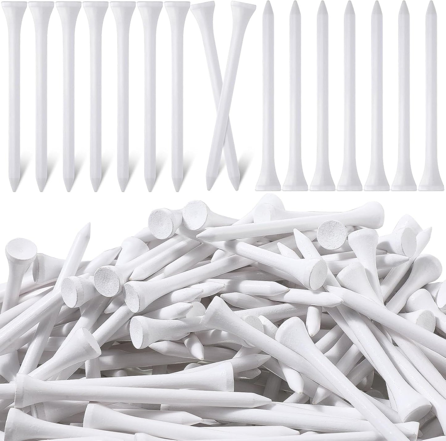 Mudder 2000 Pcs Bamboo Golf Tees Bulk Professional Golf Tees Reduce Friction Side Spin for Club Men Women Kids Accessories