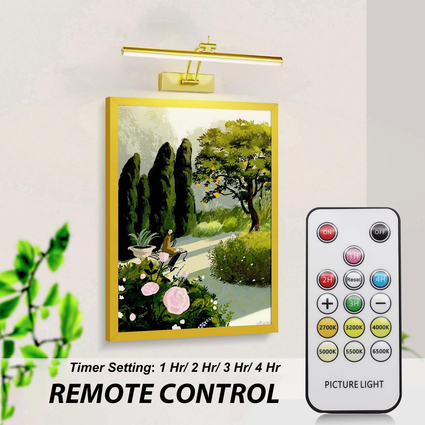 Yuichoy 2 Pack Picture Lights For Wall Battery Operated  12 Inch Wireless Art Lighting For discomfort-reducingting  6 Colors Picture Frame Lights With Remote  4200Mah Gallery Light  Gold