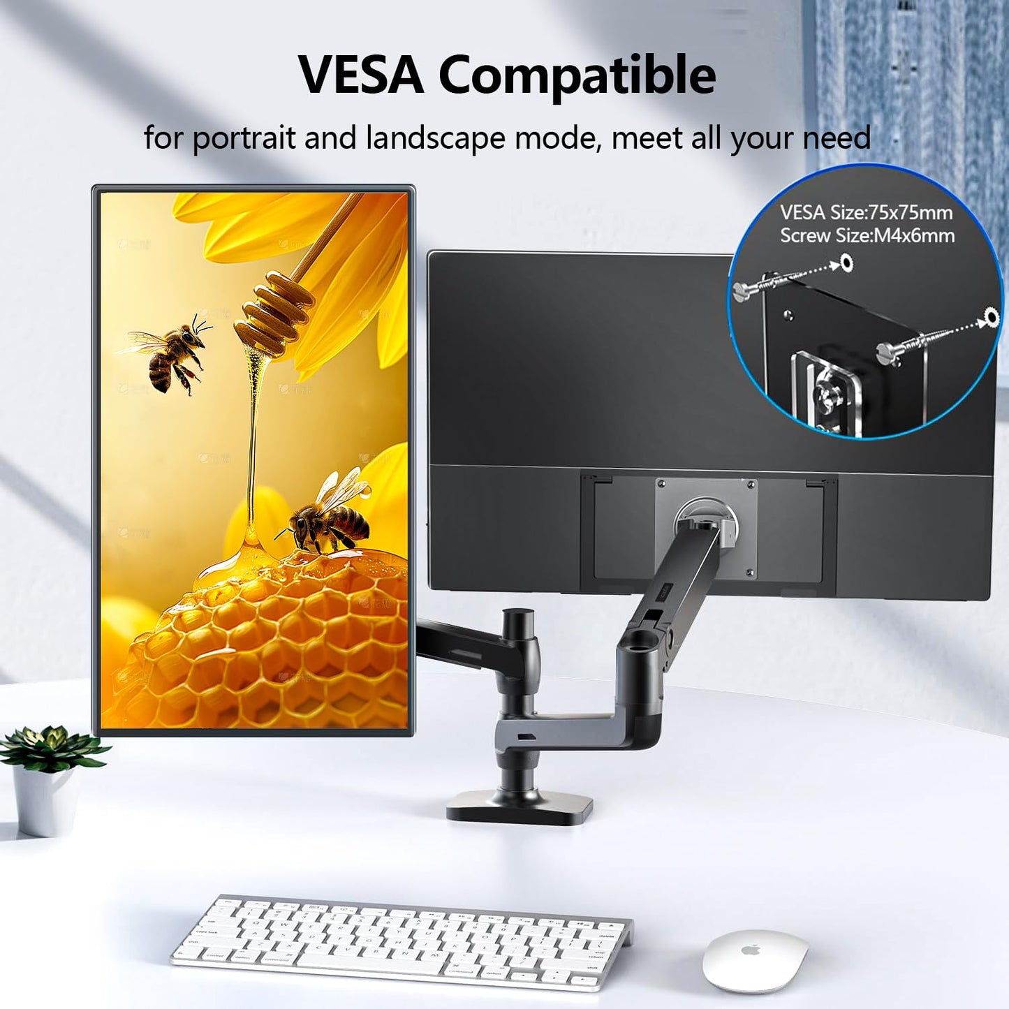 odmenot 4K Large Portable Monitor 24“ Travel Monitor UHD 3840 * 2160 120% sRGB External Second Screen for Desktop Laptop Mini PC MacBook W/Stand VESA HDMI USB-C Gaming Display for PS5/Xbox (OS24-4K)