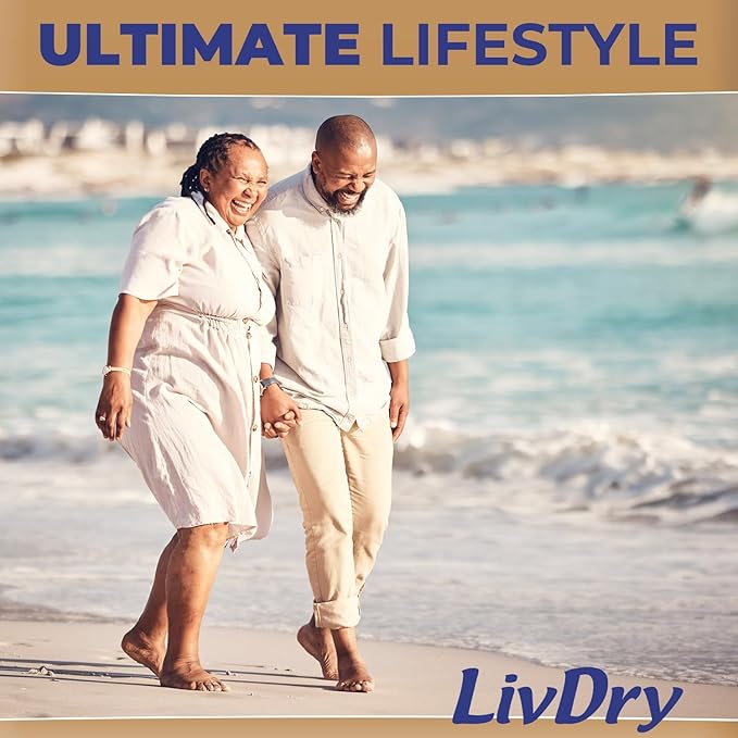 LivDry Ultimate Adult Incontinence Underwear, Max Absorbent Adult Diapers with Leak Protection, Medium, 17-Pack