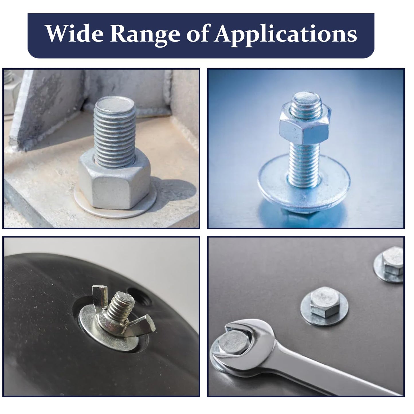 ZQZ 290Pcs Flat Washers, 304 Stainless Steel Fender Washers Assortment, 15 Different Sizes Wide Washer M3 M4 M5 M6 M8 M10 M12 Assorted Flatwashers Kit