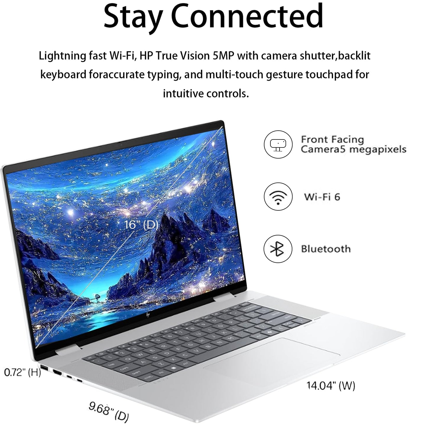 Hp Envy X360 16 Ultra 7 Ai Business Convertible 2-In-1 Laptop, 16 Fhd+ Touchscreen, Intel Ultra 7 155U (Beats Intel I7-1355U), 1