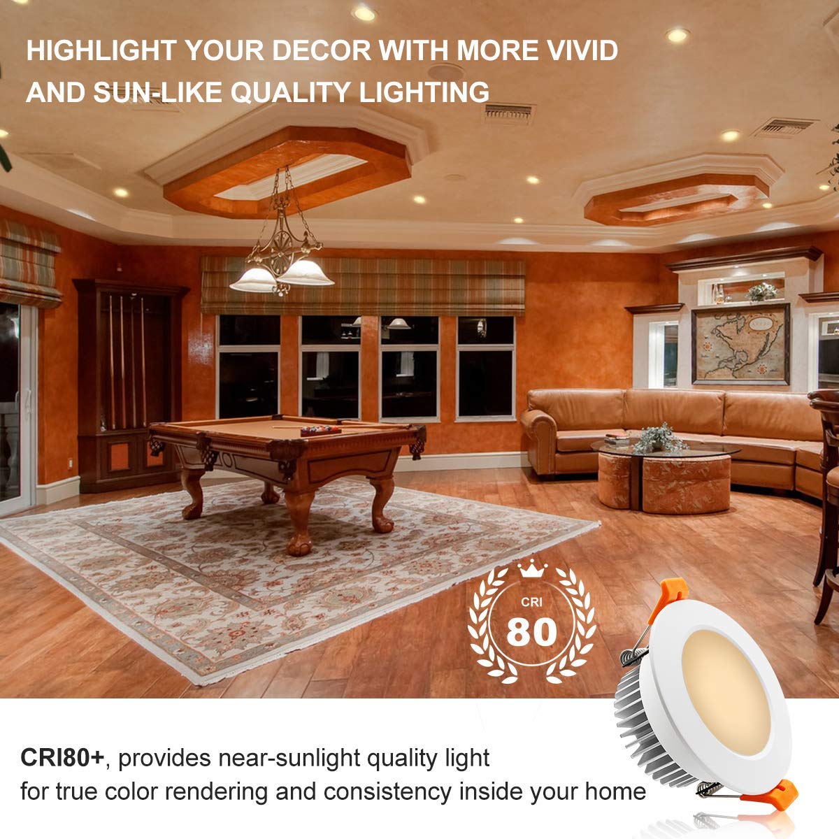Ygs-Tech 3.5 Inch Led Recessed Lighting  Dimmable Downlight 7W(55W Halogen Equivalent)  Cri80  3000K Warm White  Ceiling Light With Led Driver(10 Pack)
