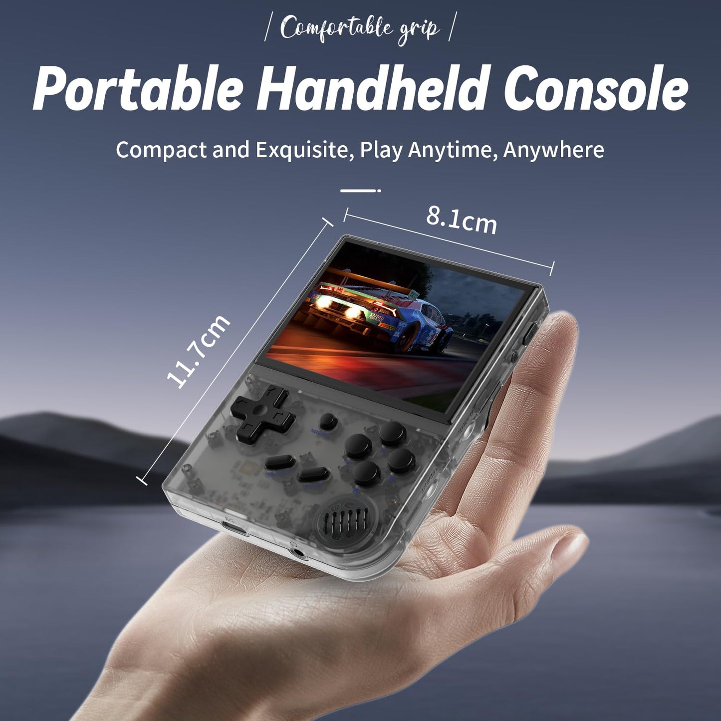 RG35XX 2024 Retro Gaming Consoles with 64GB Card rg35xx Handheld Game Console 3.5 inch IPS Screen Linux System Classic Emulator Hand Held Gaming Console Support HD TV Output Black