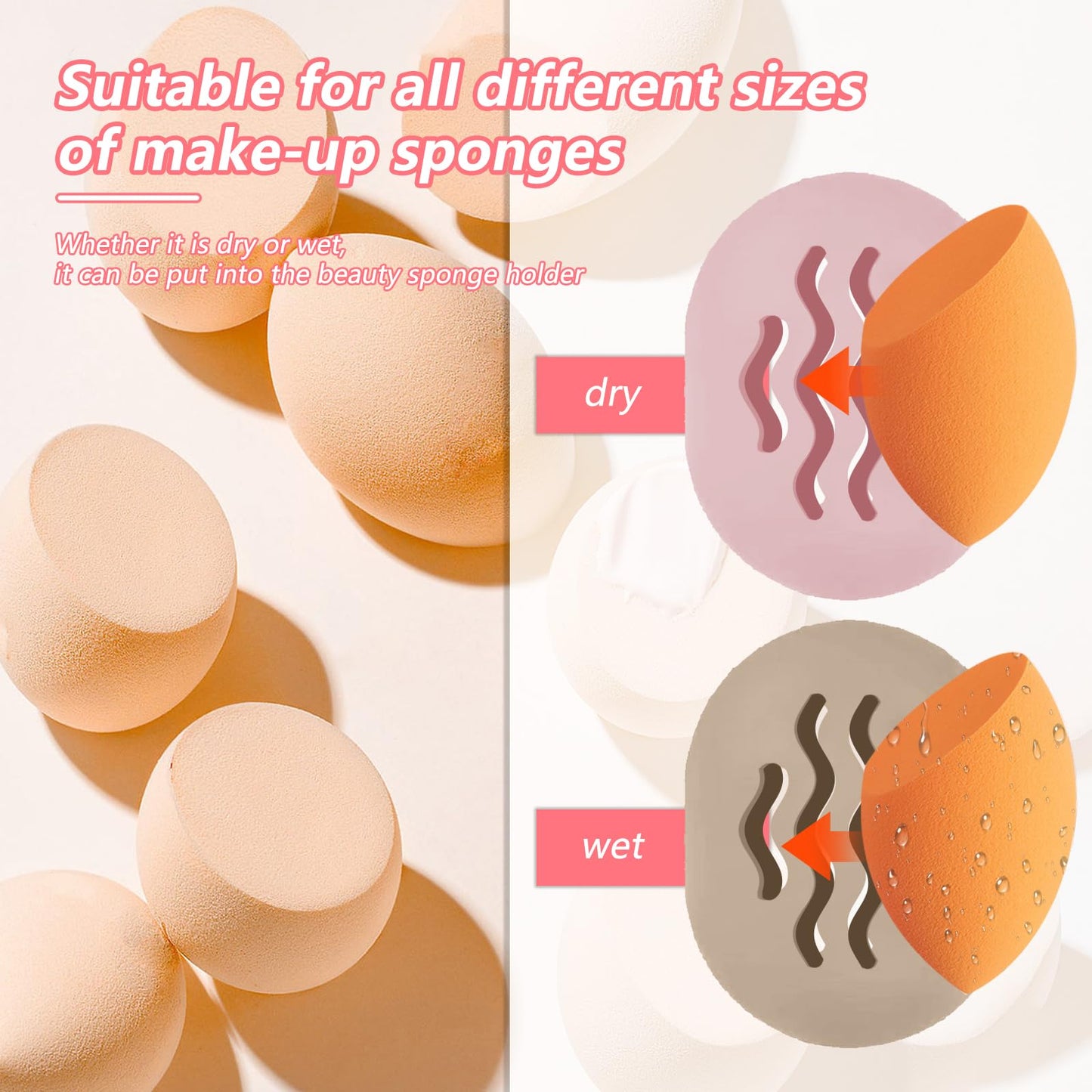 TIKIUKI 2PCS Makeup Sponge Holder Beauty Blender Bolder Makeup Sponge Case Breathable Make Up Sponge Case Essentials Suitable fo