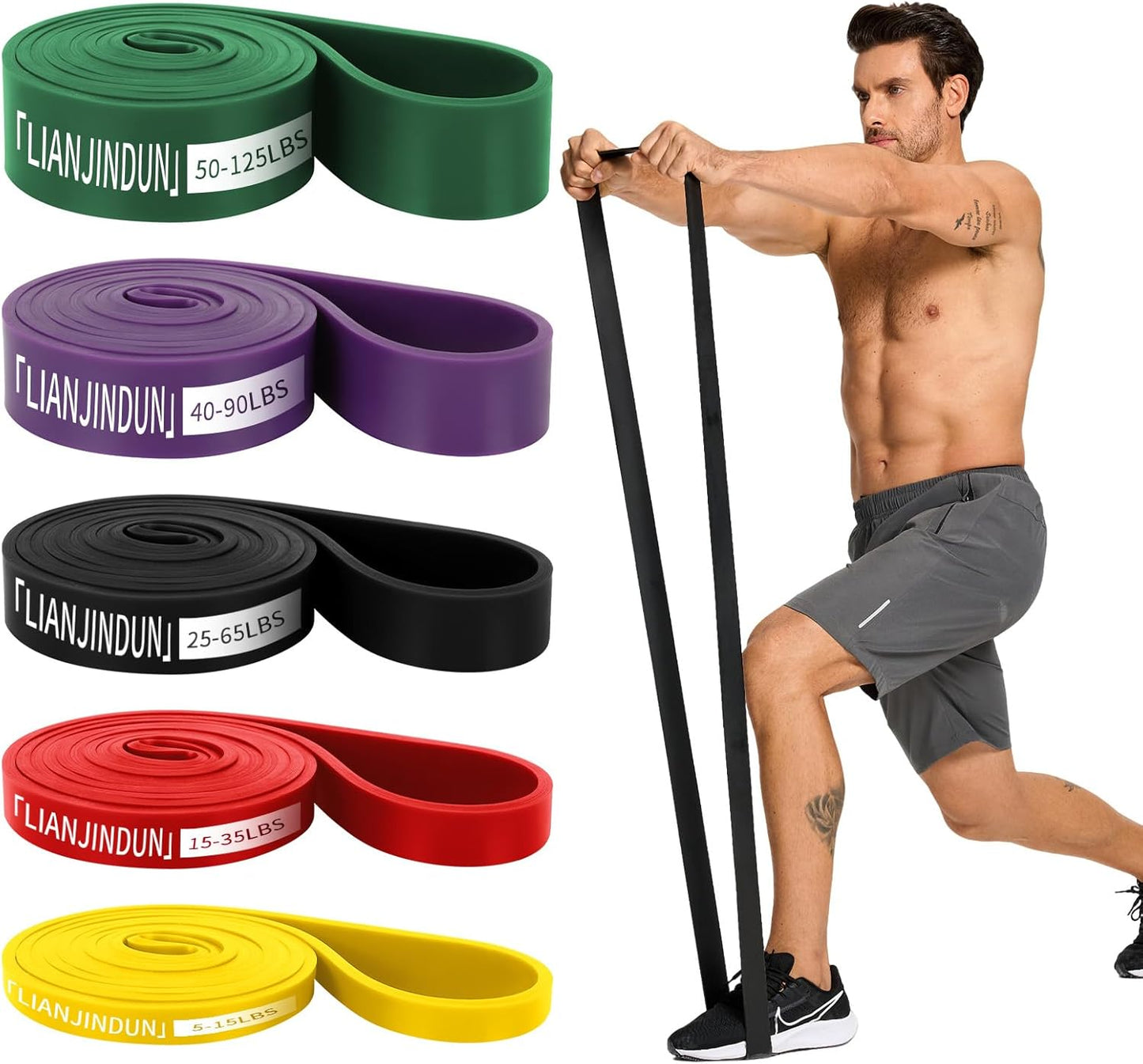 Professional Resistance Bands, Pull Up Assistance Bands Set with Door Anchor, Exercise Workout Bands for Working Out, Body Stretching, Fitness, Physical Therapy, Muscle Training for Men & Women