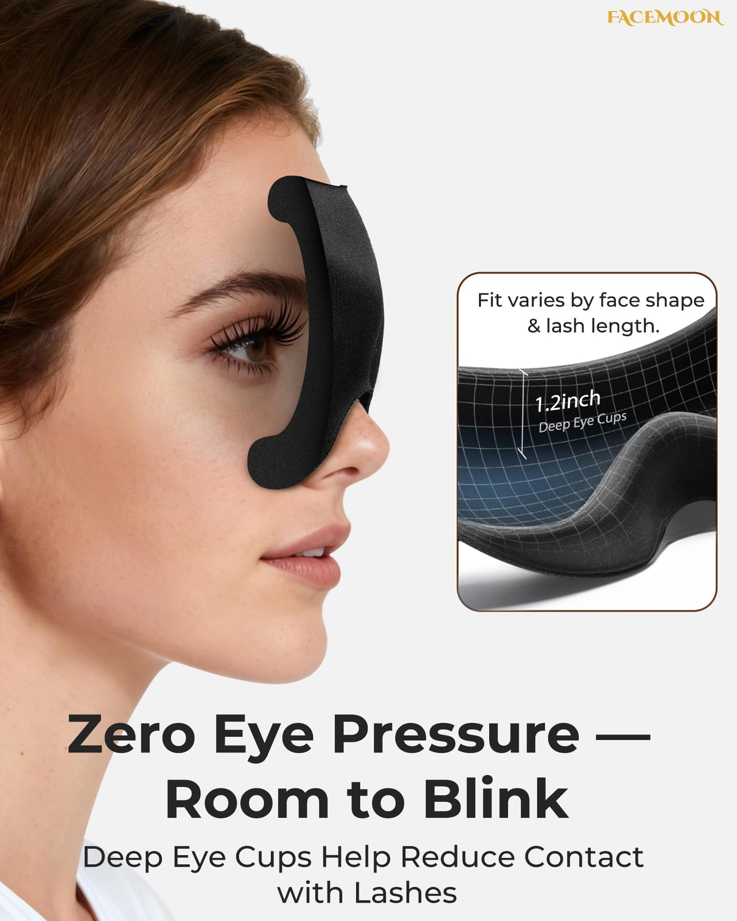 Eye Masks for Sleep Light Blocking: Lightweight 3D Contoured Sleep Mask for Men - Zero Pressure Blindfold Airplane Travel Essentials - Perfect for Night Shift Meditation College Dorm (Black)