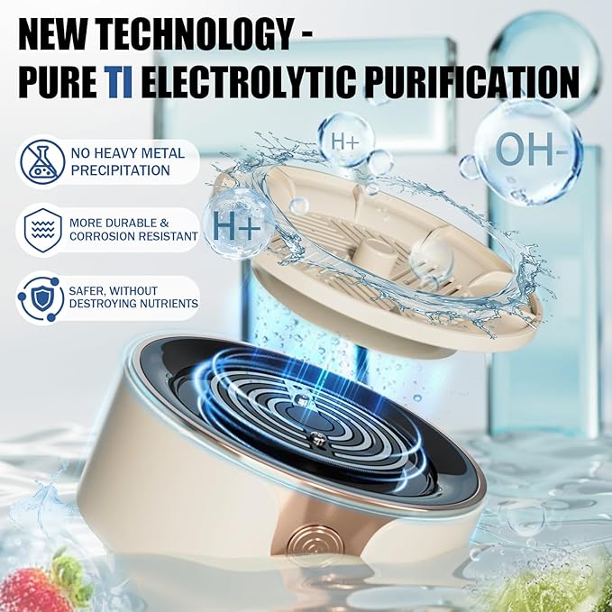 Fruit and Vegetable Washing Machine, Upgrade Titanium Electrolysis Purification Fruit Cleaner Device Waterproof Fruit and Vegetable Purifier Clean Fresh Produce in Water