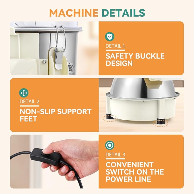Newhai Electric Chicken Breast Shredder Twist Machine Automatic Meat Shredder Tool 240lb/h for Home Restaurant Use 180W 110V US for Cooked Meat Only