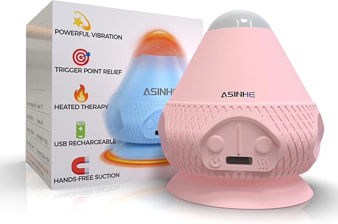 Asinhe Vibrating Massage Ball with Heat & Suction Cup, Self-Massage Tool for Deep Tissue Muscle Relief, Hands-Free Physio ...