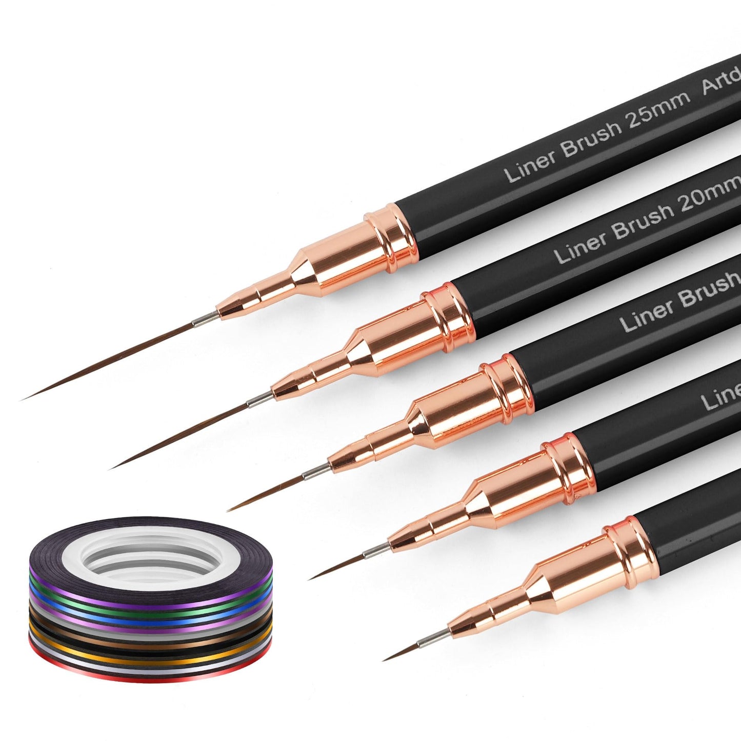 Artdone Nail Striping Tape Lines Kit With Nail Art Pens Dotting Tools And Liner Brushes For Gel Polish Small Detail Drawing Desi