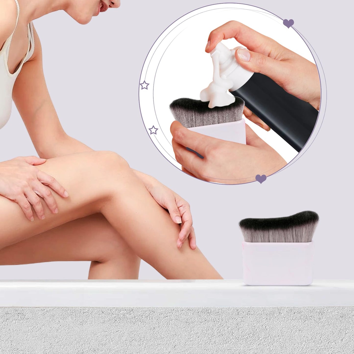 UNIMEIX Self Tanner Brush Sunscreen Body Makeup Brush Kabuki Blend Applicator Spray Tan Blending Beauty Brush for Body Coverage