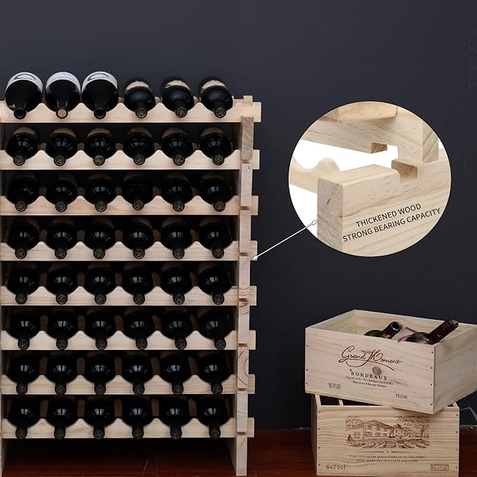 Wine Rack Cabinet Freestanding for Floor Wooden Stackable Storage Modular countertop Wood Wine Holder (100bottle)