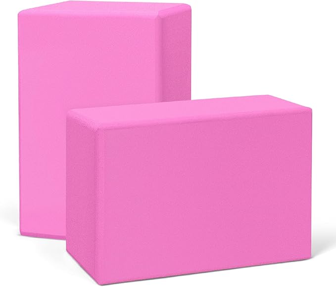 Yoga Blocks 2 Pack, 3"x6"x9" EVA Foam Yoga Block Supportive, Non-Slip Exercise Blocks, Yoga Accessories for Pilates, Medit...