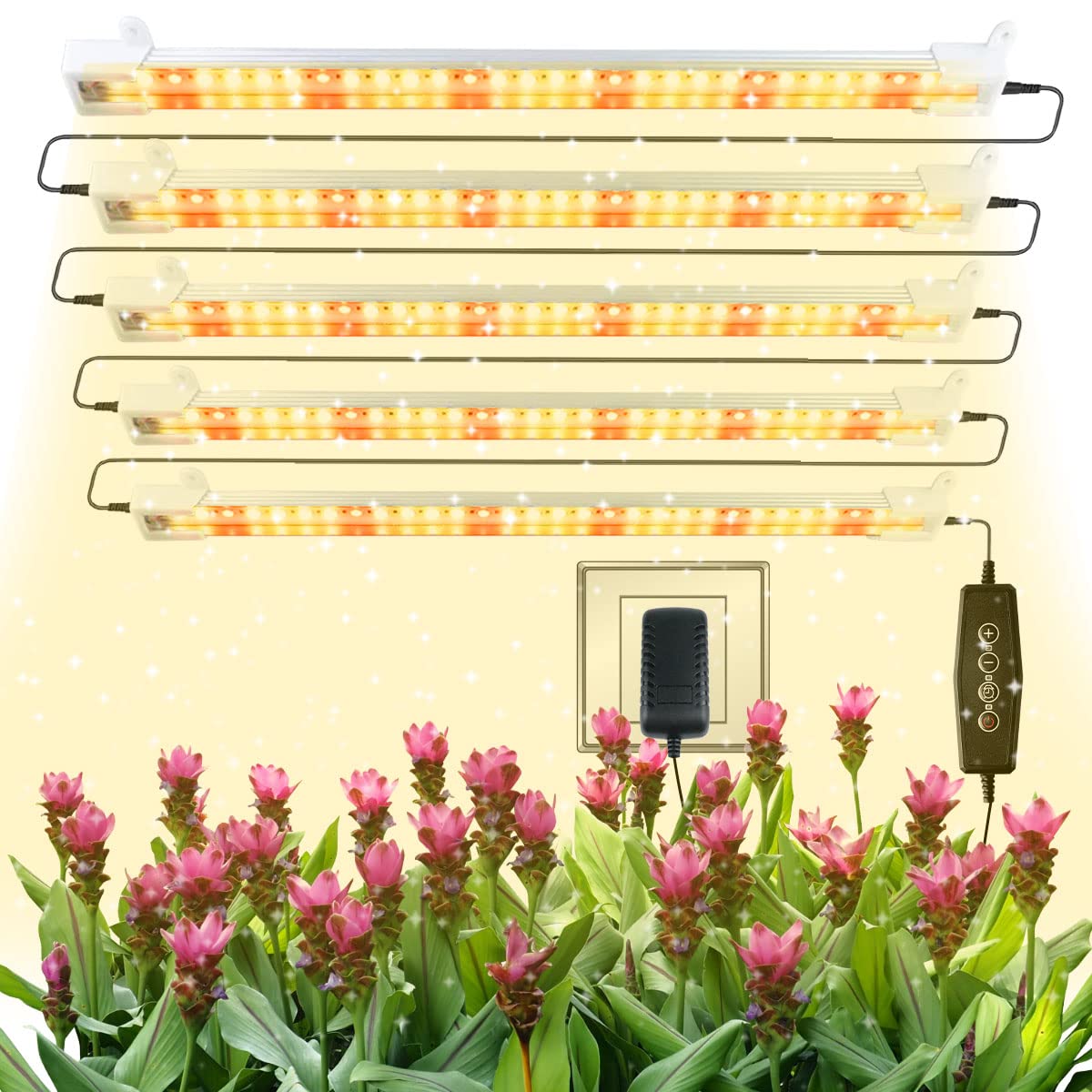 GYTF LED Grow Light Strips, 150-Bulb Full Spectrum, Dimmable, 3500K White, Aluminum, Model 3500K White+Red