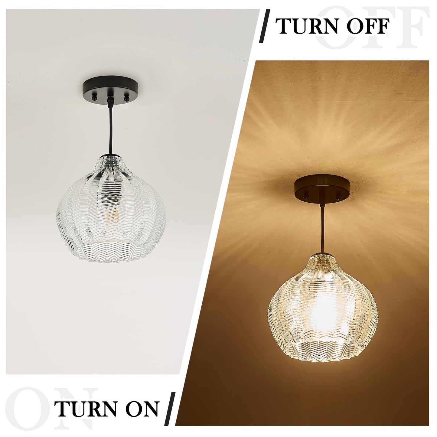 Viluxy Glass Pendant Lights For Kitchen Island Modern Globe Pendant Light Fixture 1 Light Clear Glass Farmhouse Hanging Light Adjustable For Dining Room Entryway Hallway