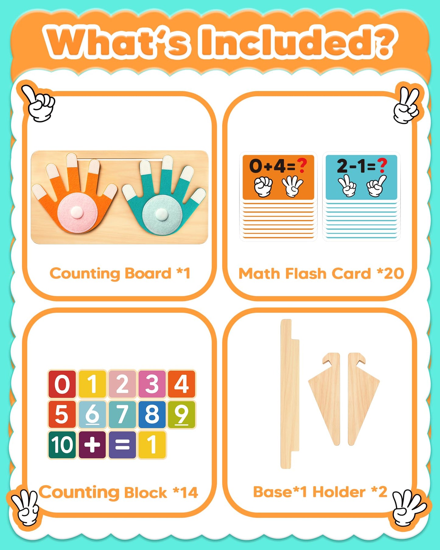Number Counting Blocks Toys for Kids, Montessori Educational Toys for 3 4 5 Year Old Boys Girls Birthday Gifts, Toddler Preschool Learning Activities, Math Manipulatives Learning Counting Toy for 3-5