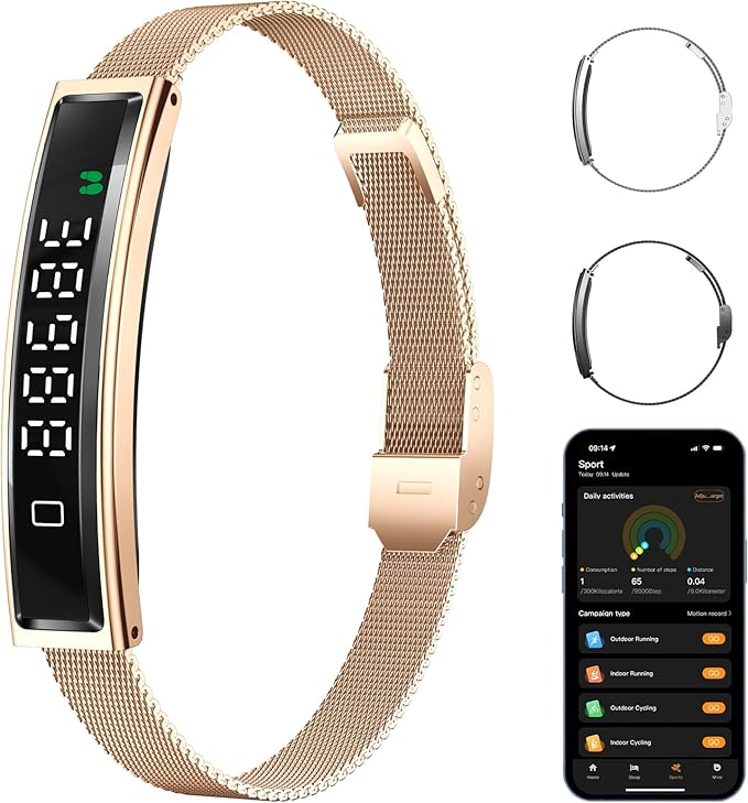 LICNPHLL Smart Bracelet,Activity&Fitness Trackers,Touch Screen/Sleep Tracker/Heart Rate/Blood Oxygen,5ATM Waterproof,Multi...