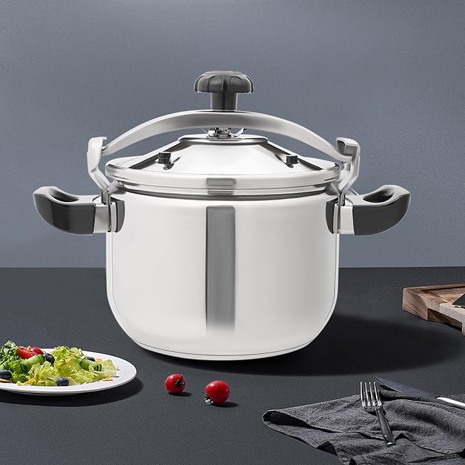 23.25QT Stainless Steel Pressure Cooker, 60Kpa Large Steamer Cooking Pressure Canner, Safety Valves, Compatible with Induction and Gas Stovetops for Family or Commercial
