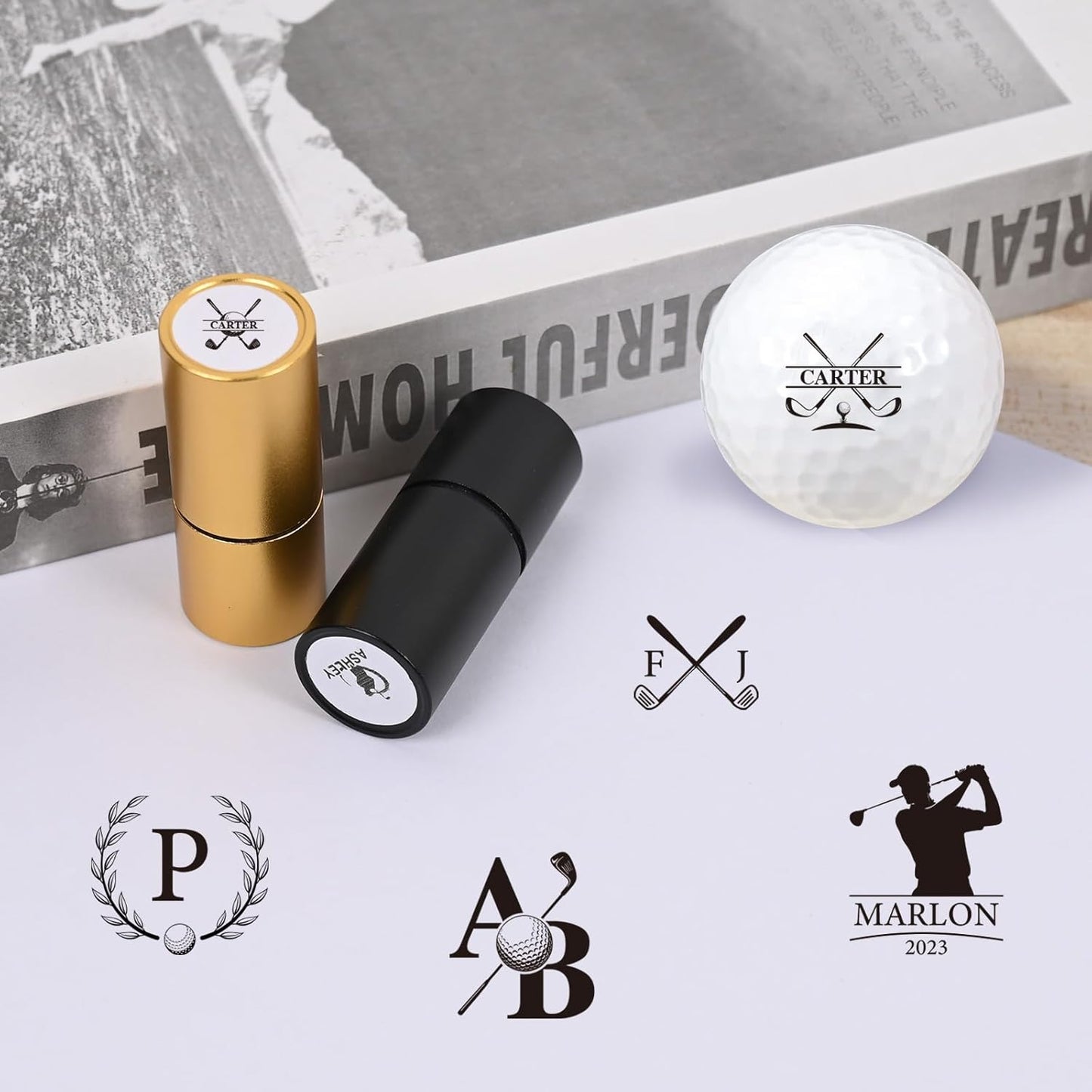 Custom Golf Ball Stamp, Personalized Golf Ball Stamp Markers with Ink, Create Your Unique Mark on Golf Balls, Waterproof Golf Ball Stamper, Golf Gift, Golf Accessories for Men