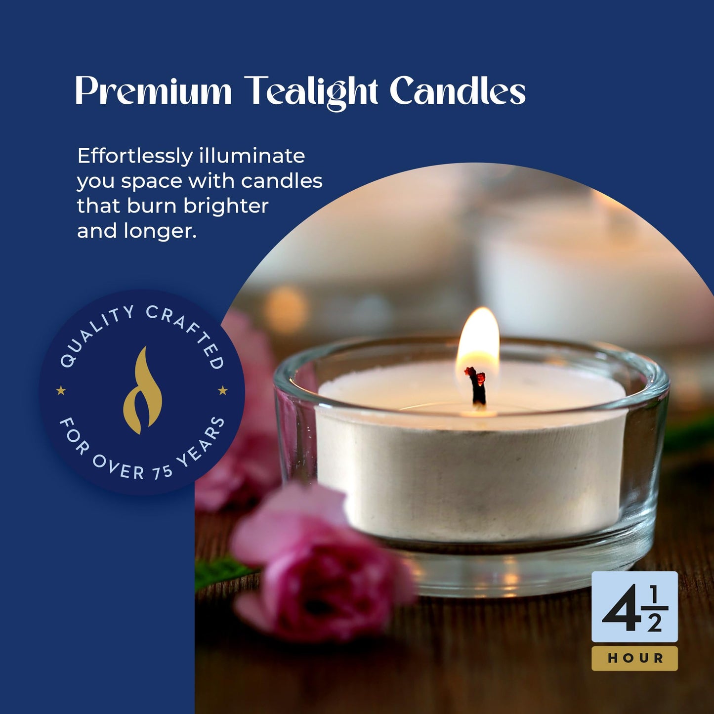 Lerner Tealight Candles  50 Count| 6 Hours Long-Burning White Tea Light Candles| Non-Toxic  Smokeless & Soot-Free Tea Light Warmer Candles | Unscented Party  D?Or  Shabbat Tea Candles