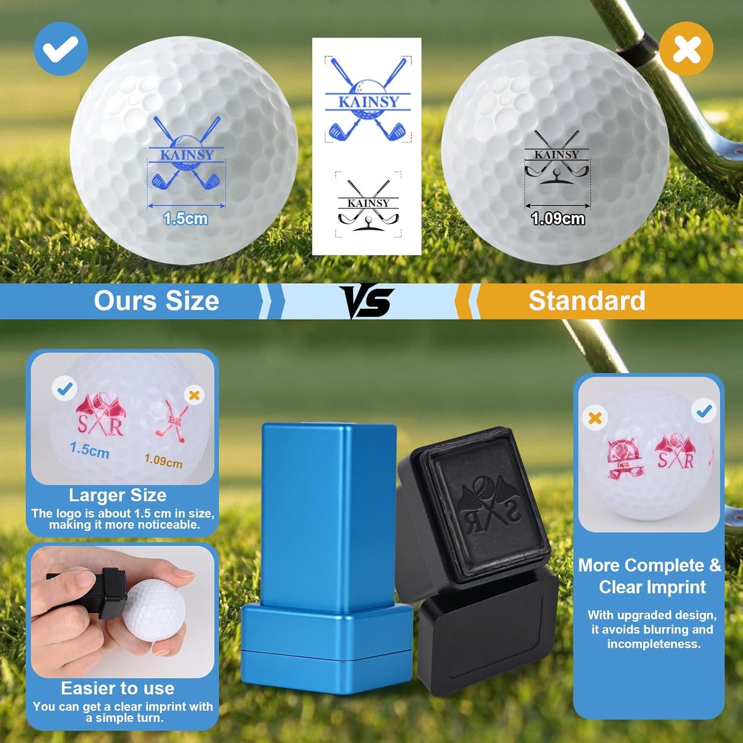 Personalized Golf Ball Stamp with Ink & Metal Box, Custom Name Self-Inking Golf Ball Marking, Golf Accessories, Gift for Golf Lover, Dad, Husband, Father's Day Birthday