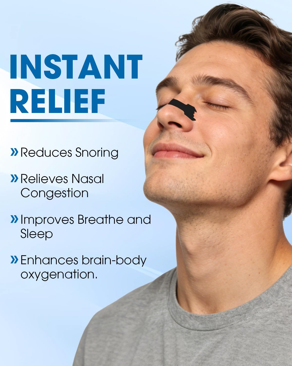 MQ 100ct Nasal Strips for Snoring Black Nose Strips for Breathing Extra Strength Snore Strips to Open Nasal Passages, Relieve Nasal Congestion