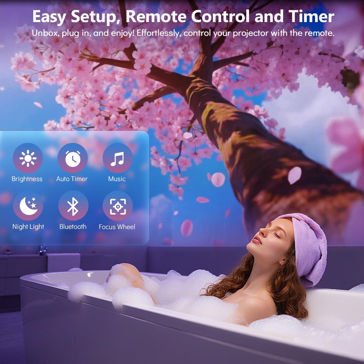 Rossetta 3D Projector  Mini Hd 3D Galaxy Projector With Bluetooth Speaker & Remote  1/2H Timer  60 Themes  Night Light For Kids Bedroom  Room Decor  Birthday & Christmas Gifts For mature-themeds  Girls  Boys