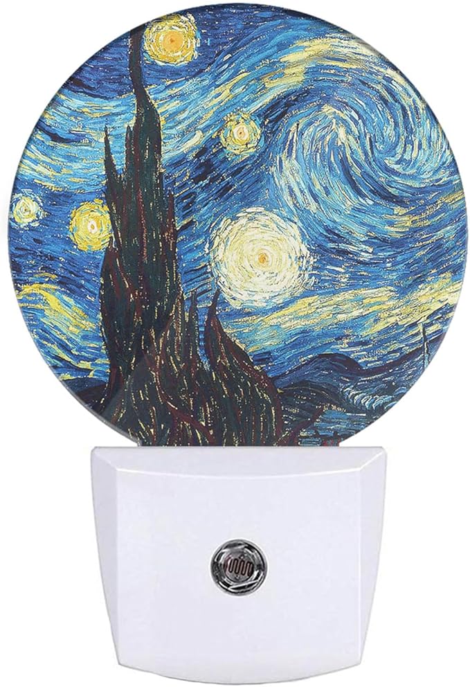 EKOBLA LED Night Light Van Gogh Starry Night, Night Lights Plug into Wall 0.5W Sleep Friendly for Men Women Boys Girls, Auto Sensor Nightlight for Stairway/Hallway/Bedroom
