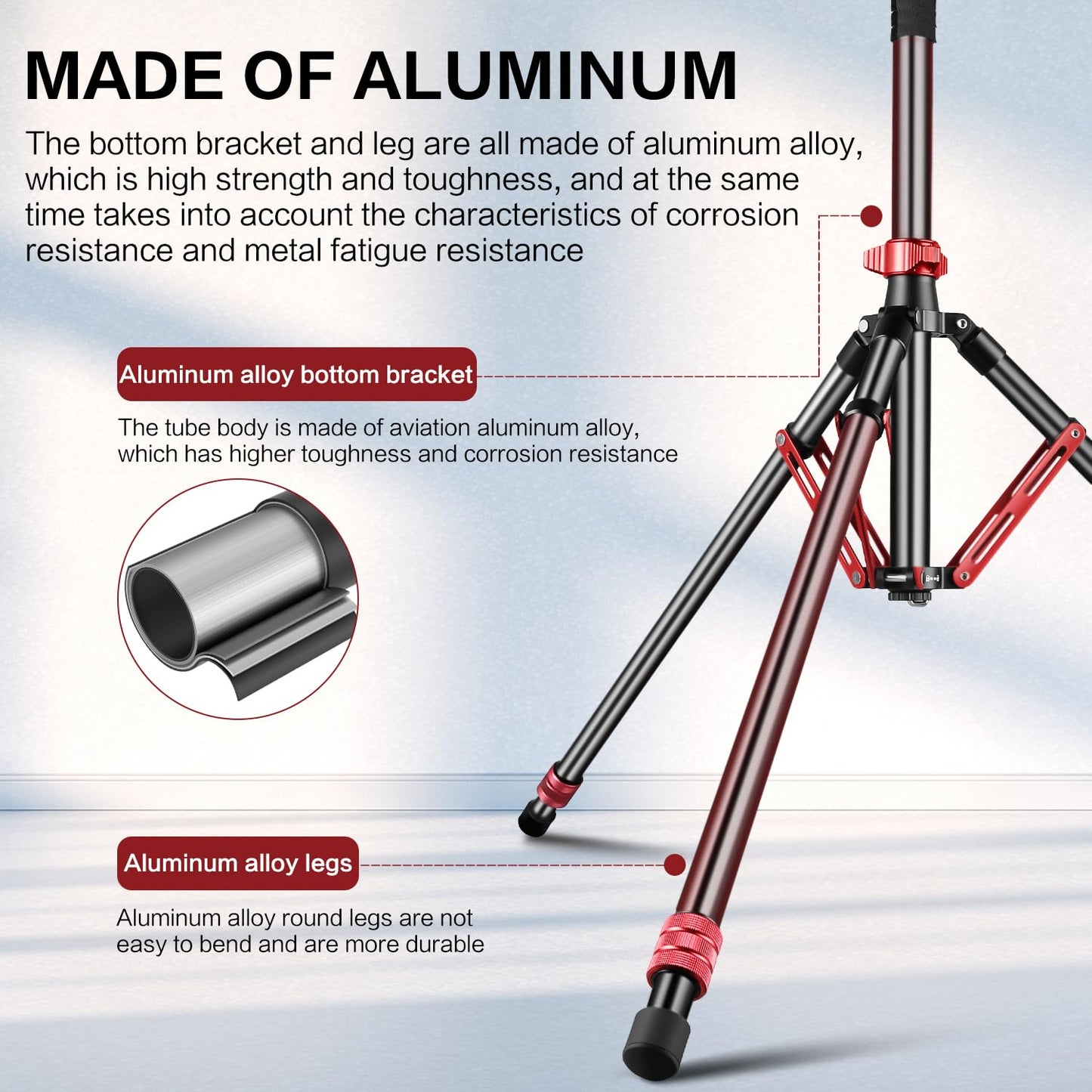 FreeSea Light Stand Aluminum, Adjustable Tripod Stand for Photography, 260cm/102inch Studio Sturdy Tripod for Speedlite Flash Softbox Strobe Light Camera with Carrying Bag