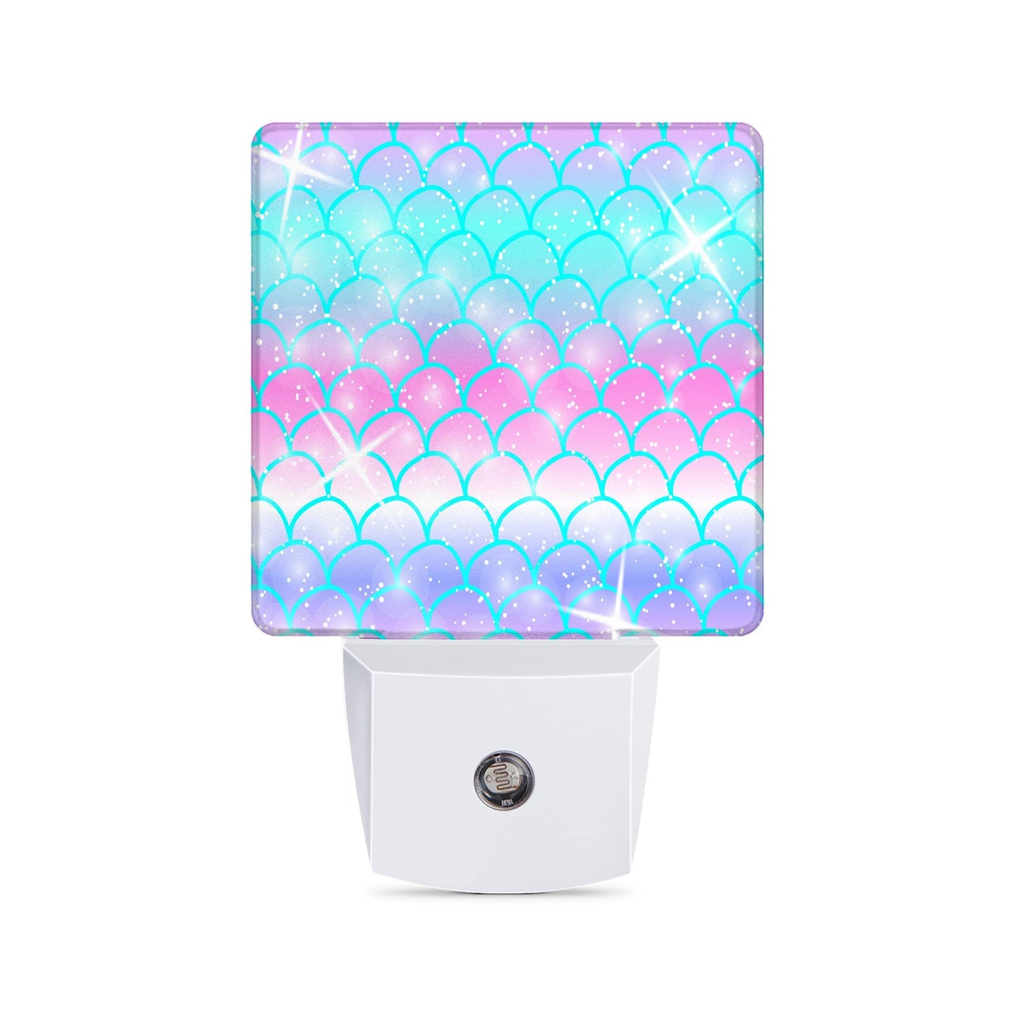 Caifujiqi Night Light - Pink Mermaid Fish Scale, LED, Smart Sensor, Energy Efficient, for Bedroom, Bathroom, Kitchen, Hallway