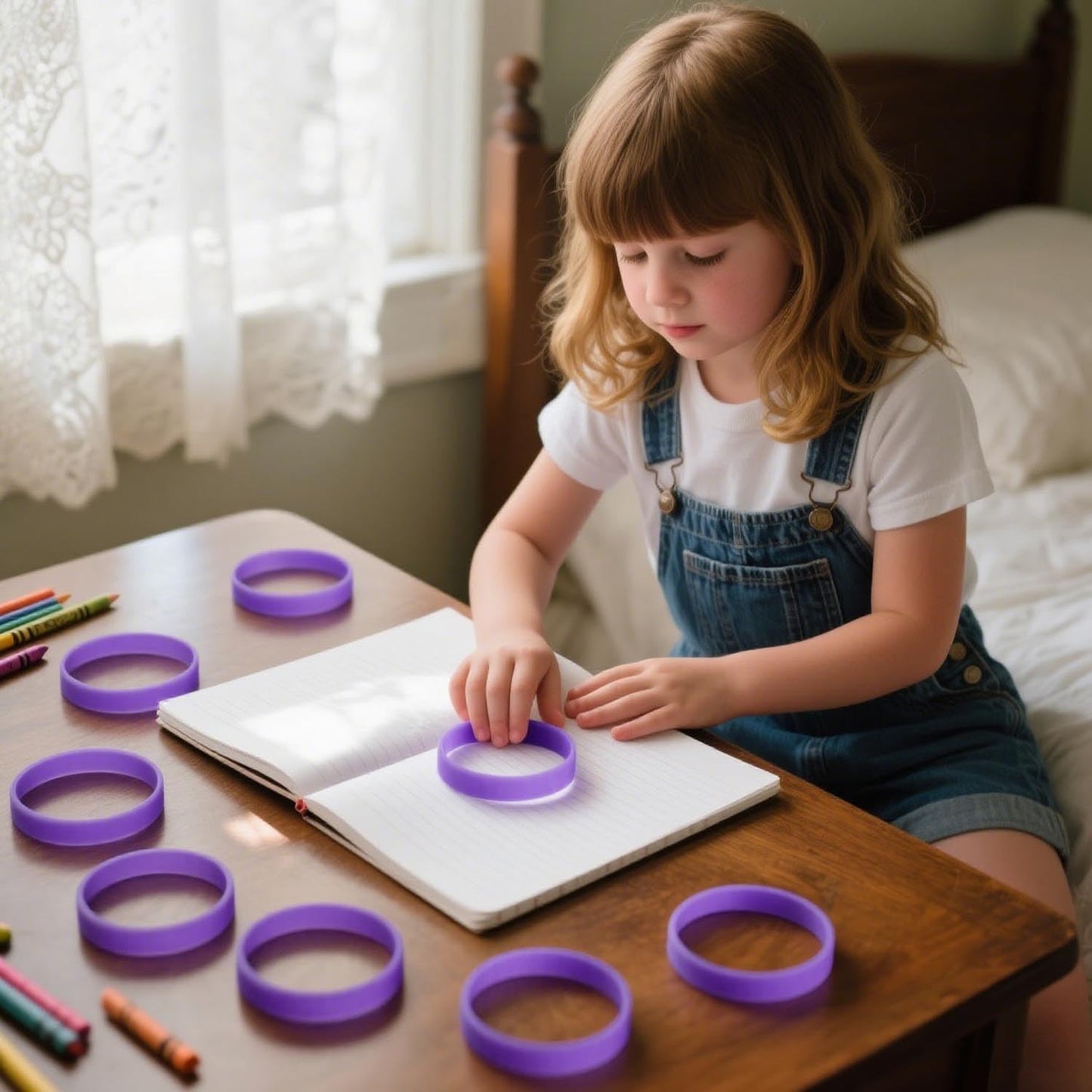 Lesnala 24Pcs Purple color blank silicone bracelet Solid color rubber wristbands Stretch wristbands for events Men Women Teen Ga