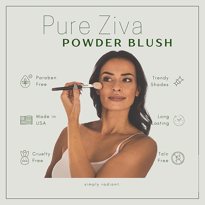 Bella Dark Red Rogue Pink Rouge Rosewood Blush Pressed Cheek Color Powder, Talc & Paraben Free, No Animal Testing & Cruelty Free
