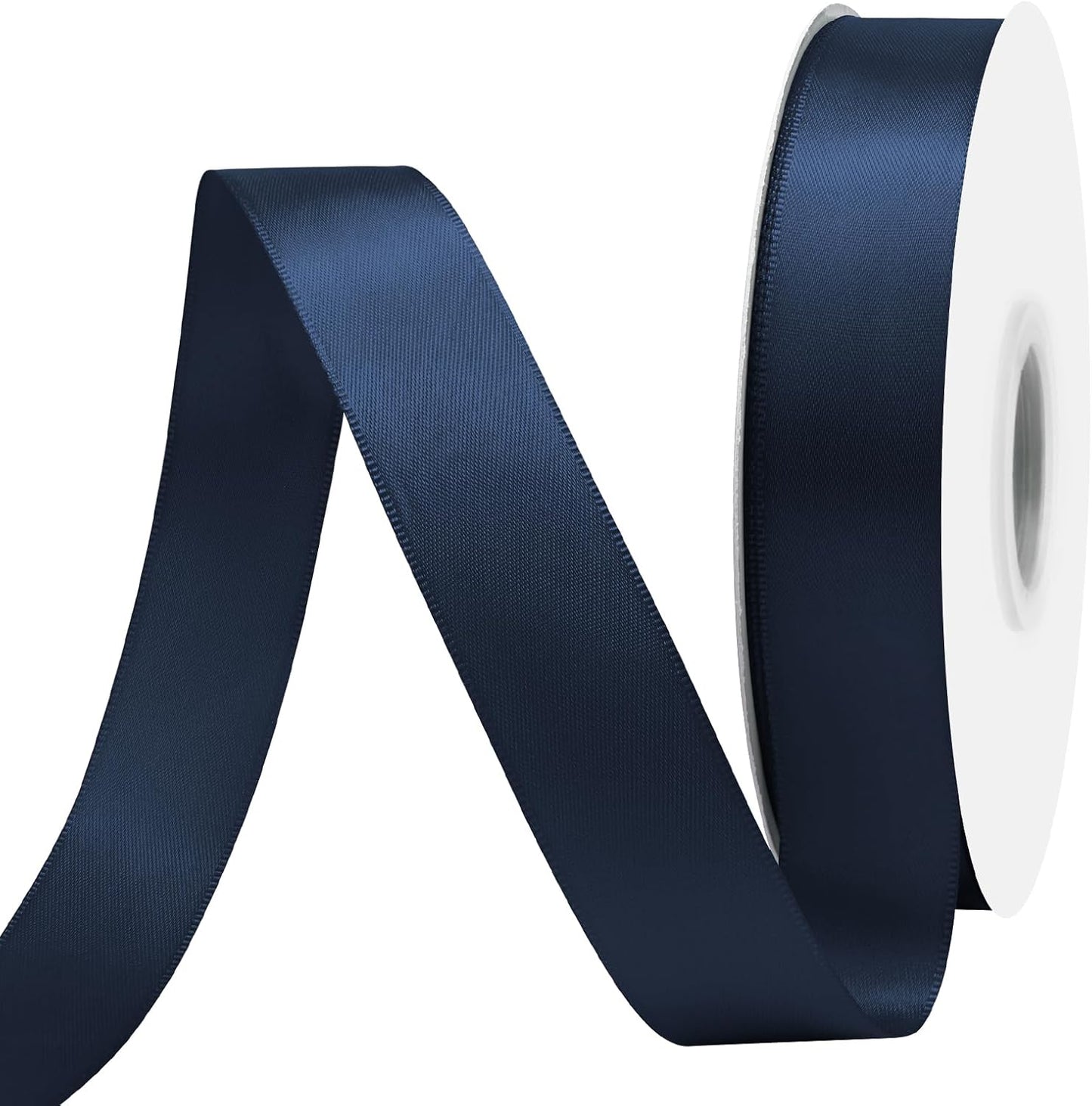 Navy Blue Satin Ribbon 1" X 50 Yards Solid Color Double Faced Ribbons Perfect for Crafts Wedding Decor Bow Making Arts Sewing and More