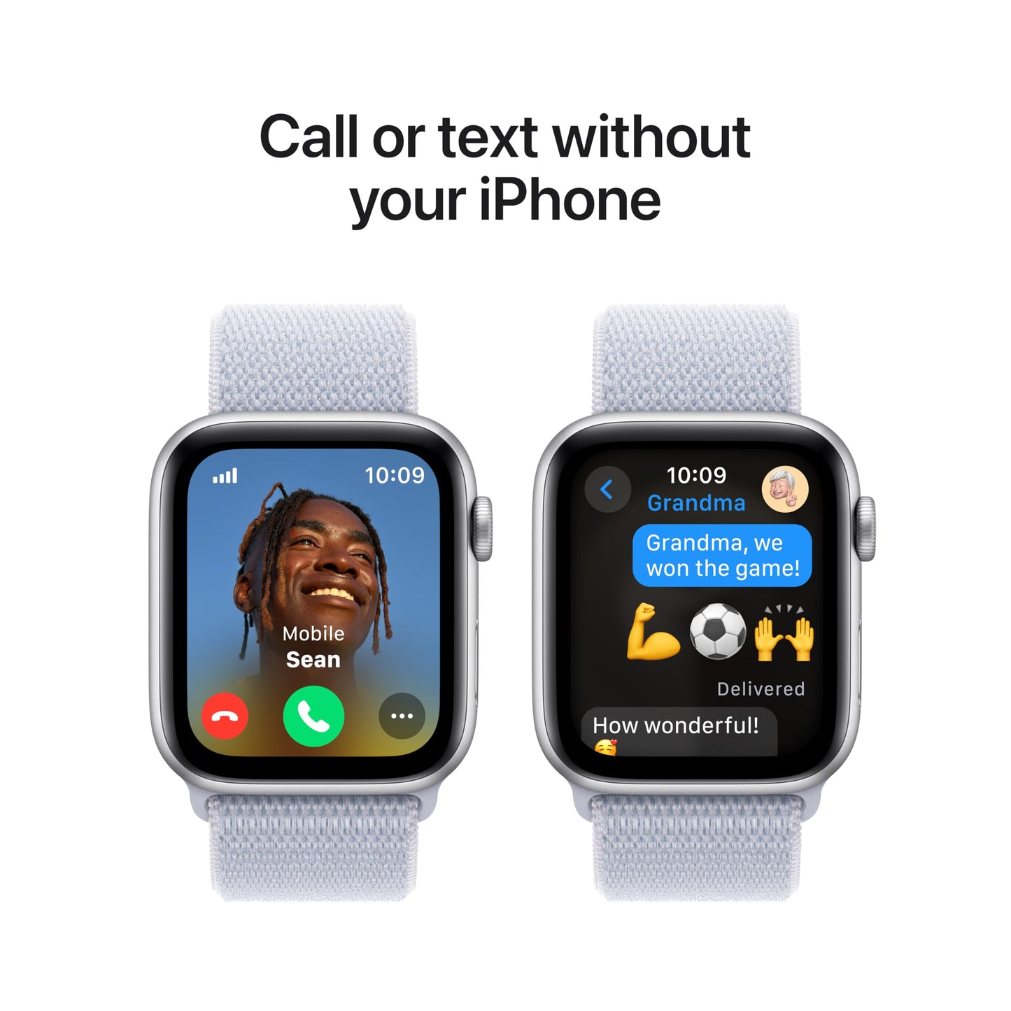 Apple Watch Se (2Nd Gen) [Gps + Cellular 44Mm] Smartwatch With Silver Aluminum Case With Blue Cloud Sport Loop One Size. Fitness