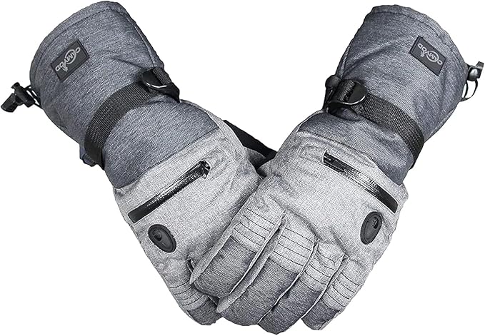 CAMYOD Waterproof Ski Snowboard Gloves with 3M Thinsulate,Zipper Pocket, Air Vent, Cold Weather Gloves for Men