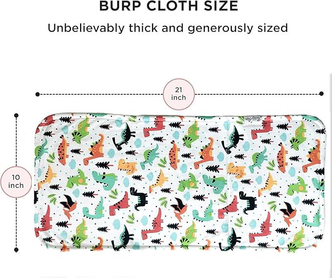 5-Pack Organic Cotton Burp Cloths – Large, Ultra-Soft 3-Layer Towels for Burping, Shoulder & Hand Use, Highly Absorbent