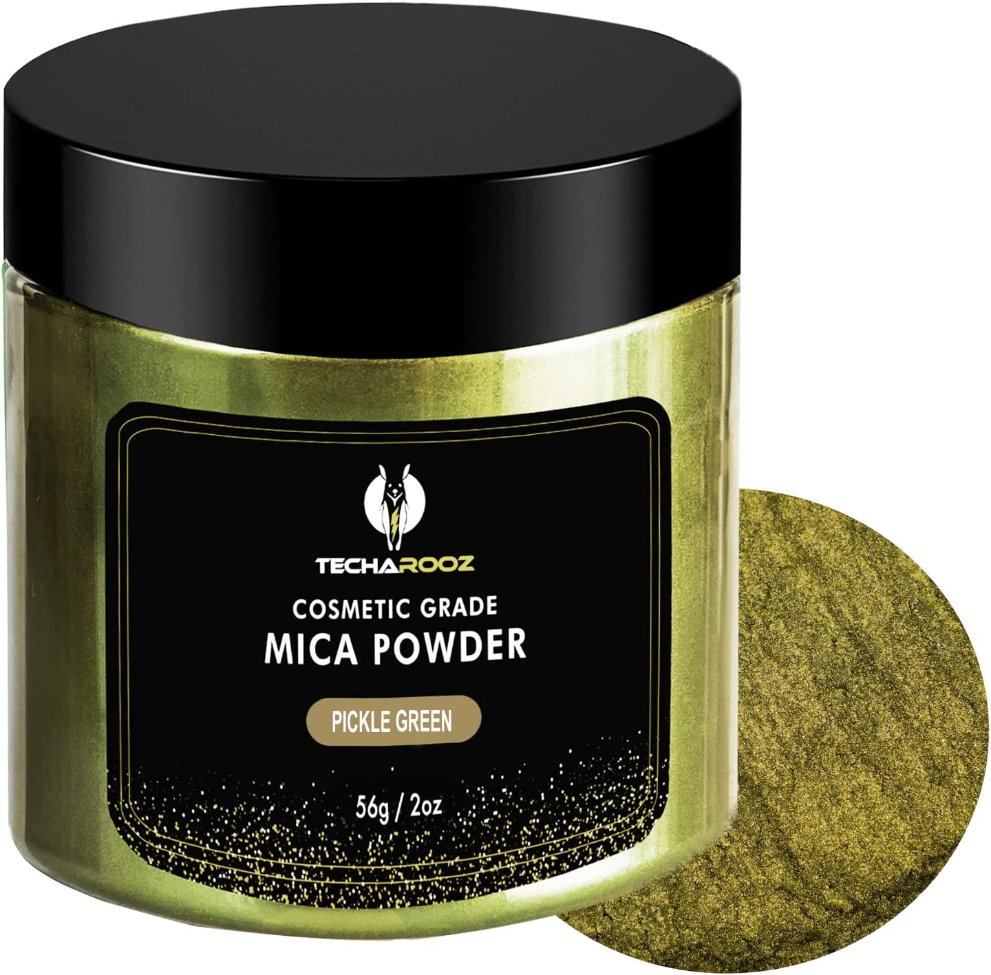 Pickle Green Mica Powder for Epoxy Resin 56g / 2oz. Jar - Techarooz 2 Tone Resin Dye Color Pigment Powder for Lip Gloss, Nails, Colorant for Slime Bath Bombs Soap Making & Polymer Clay