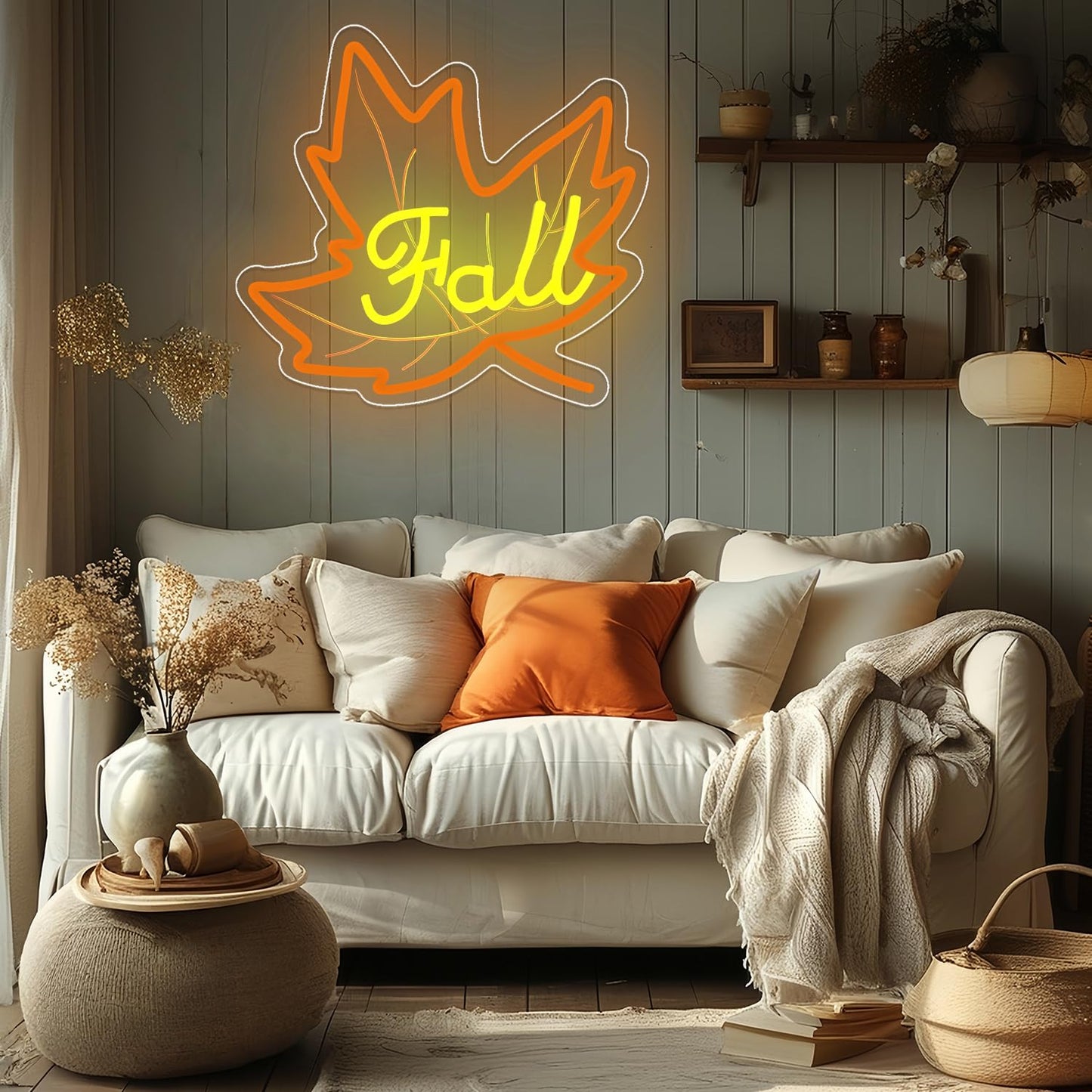 Fall Neon Sign Maple Neon Light For Wall Decor Dimmable Thanksgiving Neon Sign For Thanksgiving Autumn Theme Party Holiday Gift Lamp Decor