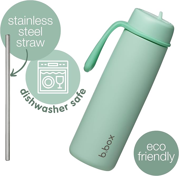 b.box Triple Insulated 23oz Water Bottle w/Stainless Steel Straw. 44 Hours Cold. Leak Proof Tumbler with Lid and Straw for Travel, Gym & School. BPA Free Sports Water Bottles.