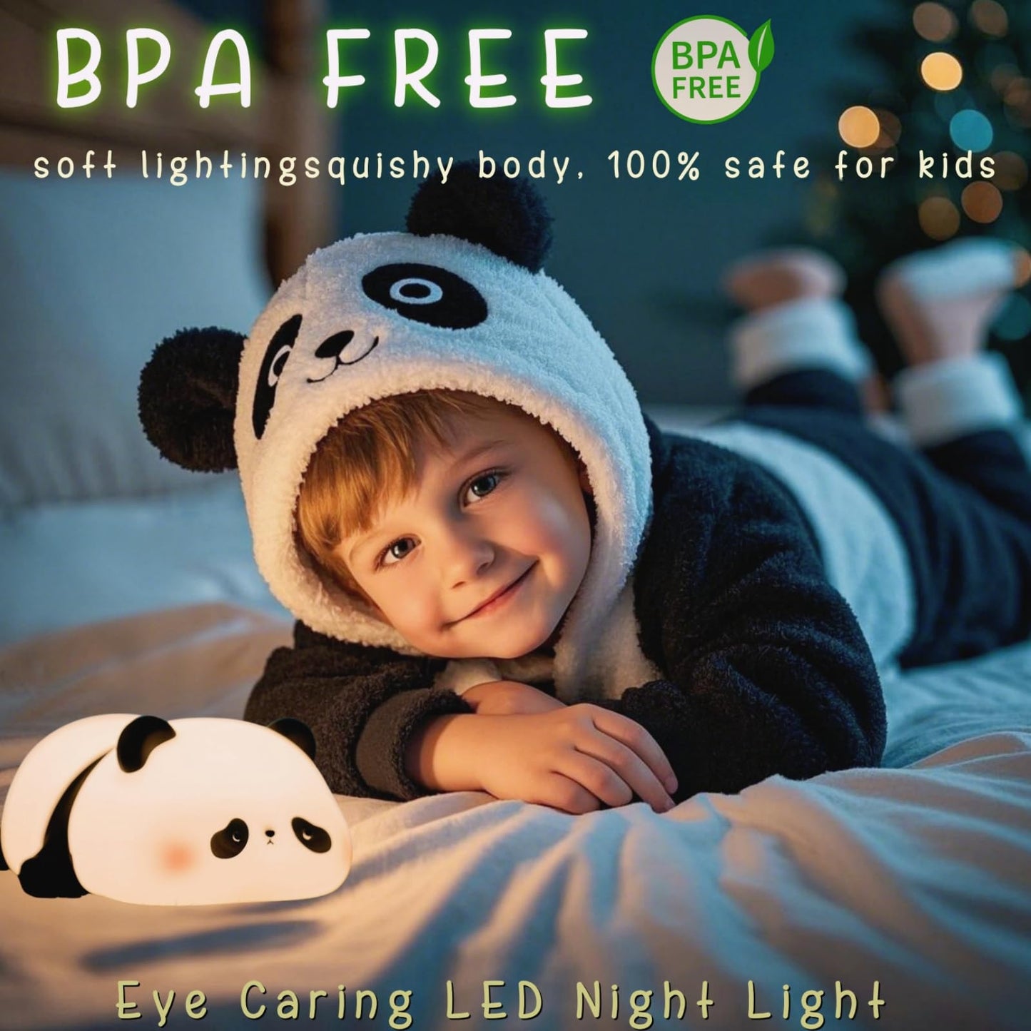 Yr Yrhh-Pet Panda Cute Night Light  Led Panda Lamp  Dimmable Novelty Animal Light  Food Grade Silicone Squishy Nightlight  Light Up Desk Decor For Bedroom College Dorm  Boys Girls Cute Pandas Gifts