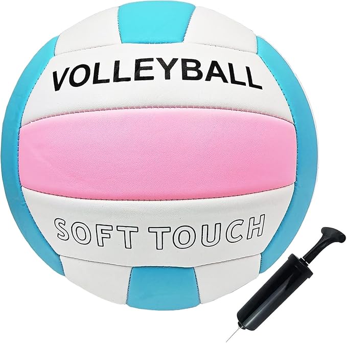ABAJI Volleyball Official Size Soft Surface Training Practice Indoor Outdoor Gift for Kids Come with Pump Needle