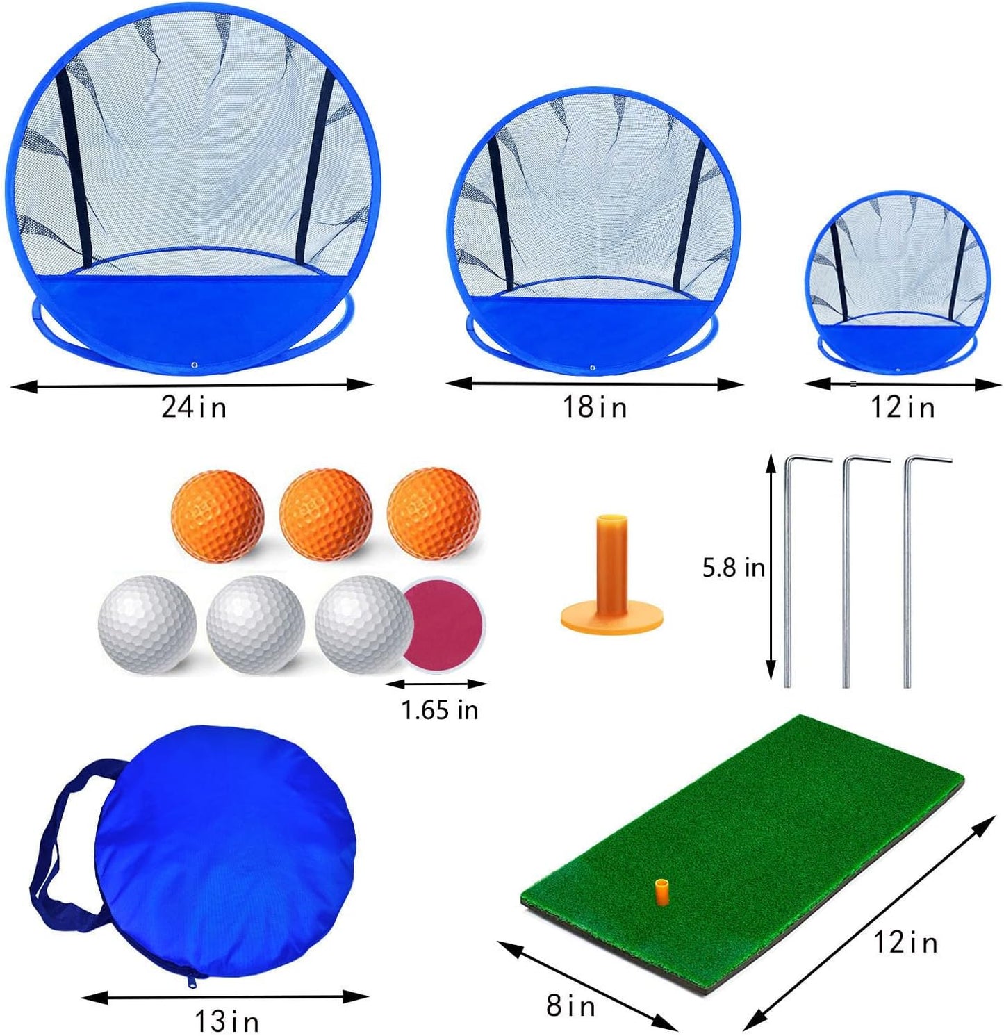 Golf Chipping Net for Backyard, Pop Up Chipping Practice Net with Balls Hitting Mat, Adults and Teens - Portable Golf Course Play Outdoor, Indoor, Camping, Lawn, Beach, Yard, Gifts