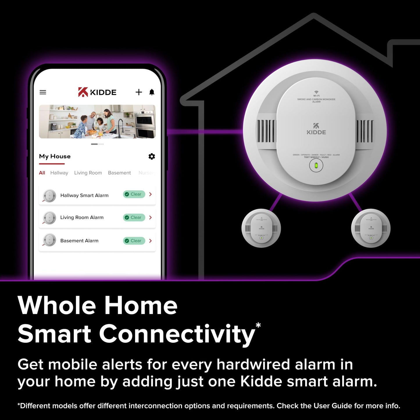 Kidde Hardwired Kidde App Enabled Smart Smoke and Carbon Monoxide Detector, AA Battery Backup, Voice Alerts, Interconnected Alarm