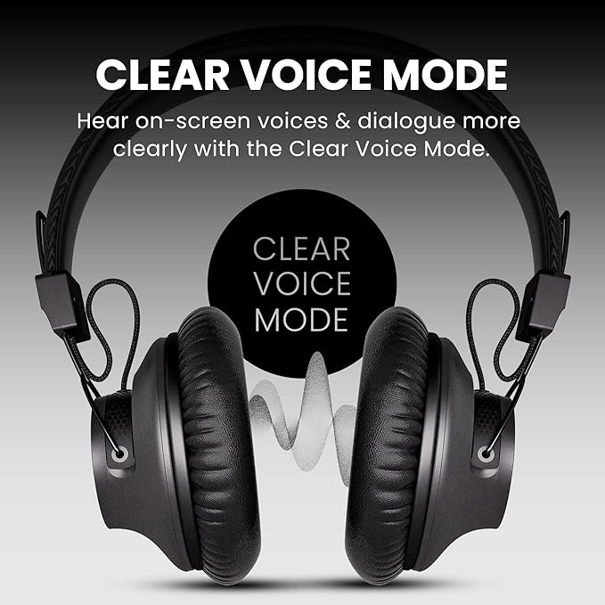 Avantree Audition 3 - Bluetooth Over-Ear Headphones with Wireless Charging Dock, 50H Battery, aptX-Adaptive, Clear Voice, Compatible with Bluetooth TVs