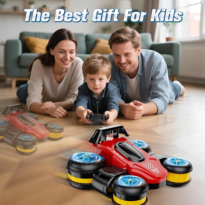 High Speed Drift Remote Control Stunt Deformation Car, Birthday Gifts, for Boys and Girls 3-16 Years Old (Bright Blue)